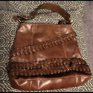 $17 ALDO Large Brown Purse with braided accent